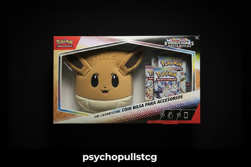 Pokémon Evoluciones Prismáticas Colección Especial Eevee con bolsa para accesorios