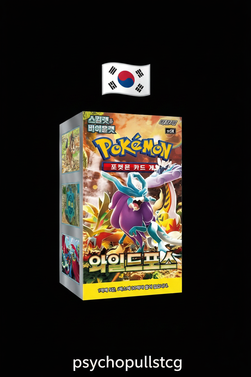 Pokémon Wild Force Coreano Booster Box con bandera de Corea del Sur