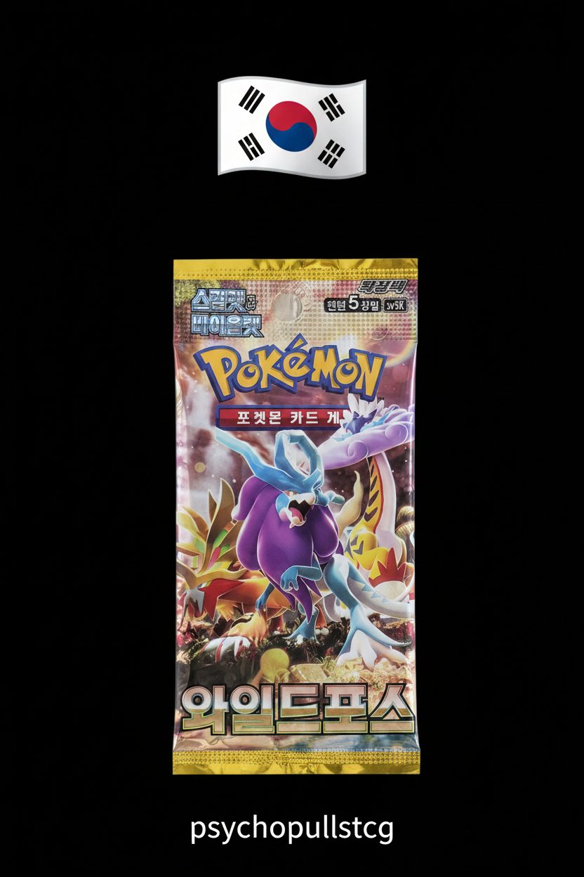 Pokémon Wild Force sobre coreano con bandera de Corea del Sur